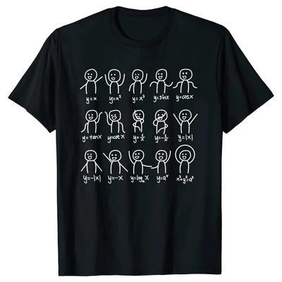 Funny Birthday Gift Algebra Dance Figures Math Equation T Shirts Graphic Streetwear Short Sleeve Style T-shirt Clothing