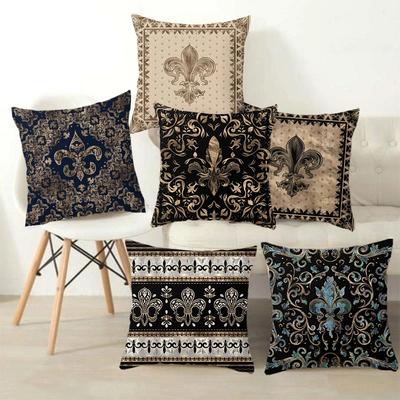 Luksuriøst Etnisk Blomstertrykk Plysj Putetrekk Europeisk Geometrisk Vintage Sofa Sofapute Trekk Hjemmekontor Dekorative Puter