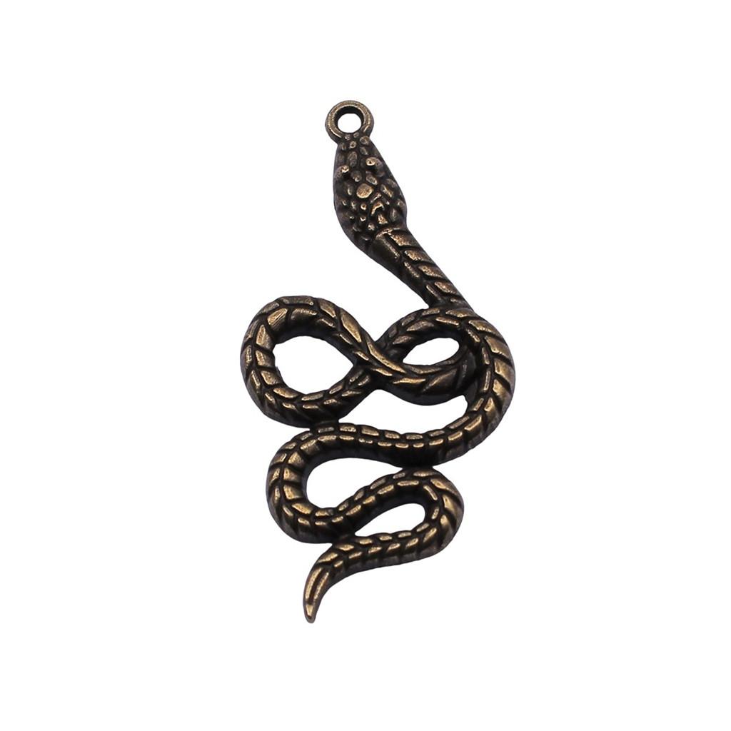Cobra Snake Charms Antique Bronze Silver Pendants For DIY Bracelet Necklace Jewelry