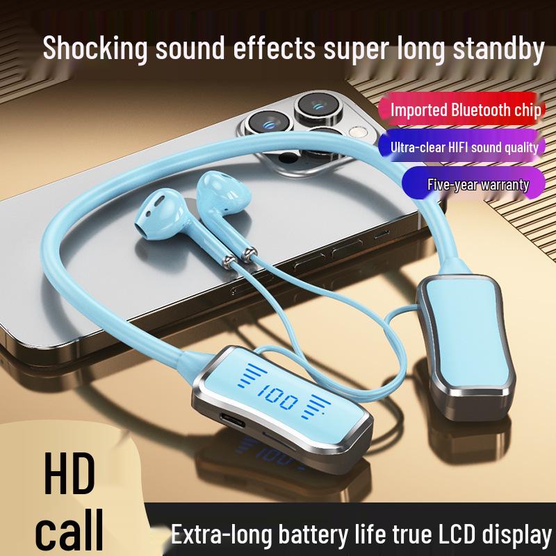 Neck-Hanging Bluetooth Earphones for Running & Business with Long Standby