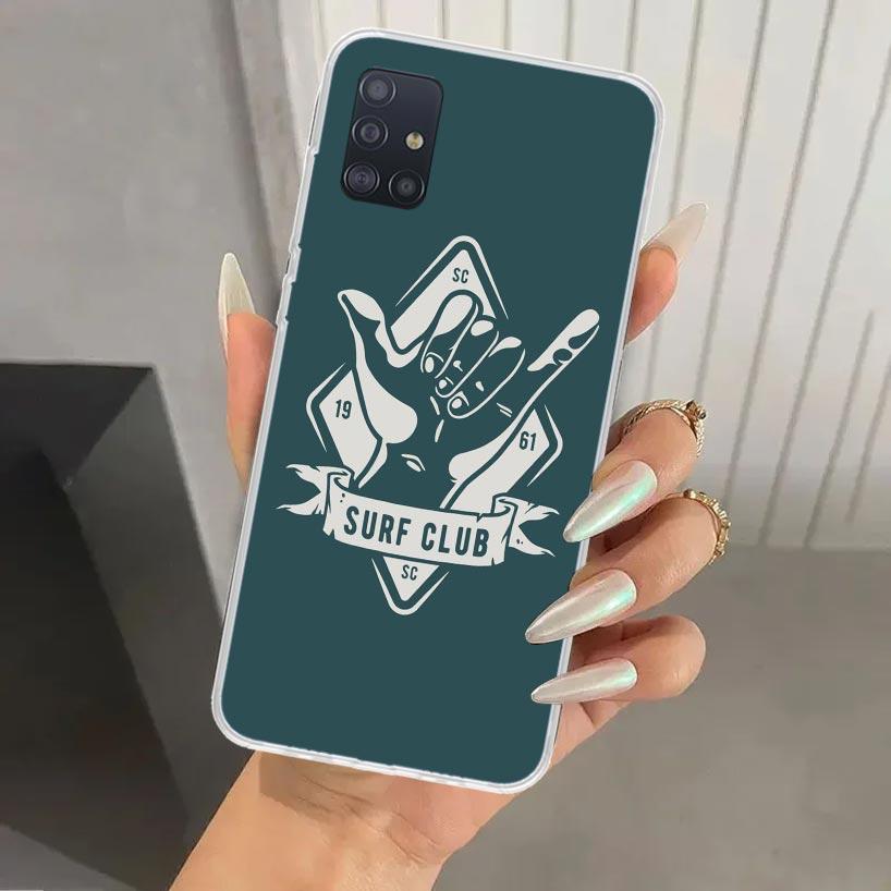Surf Board Aesthetic Phone Case for Samsung Galaxy A52 A32 A22 A12 A02S A50S A30S A10S Note 20 Ultra 10 Plus S10 A31 A20 A71 A72