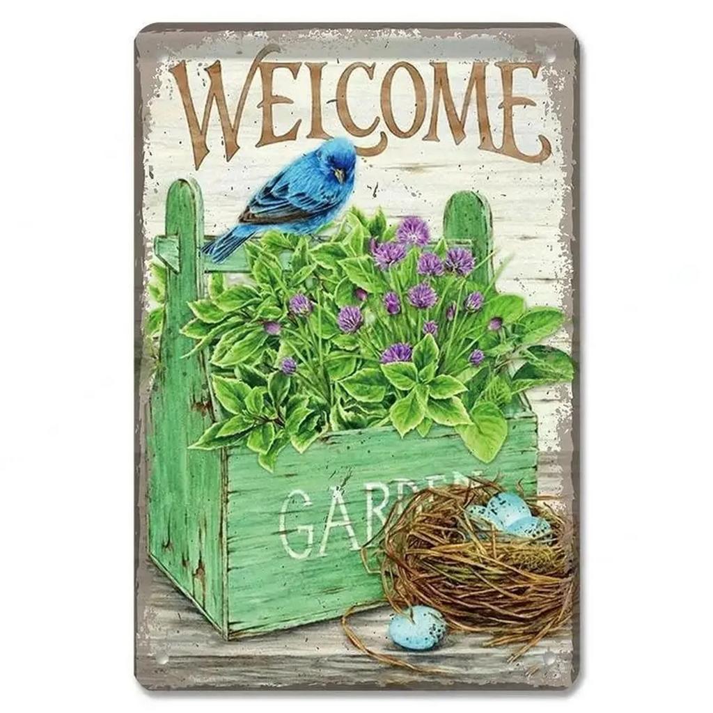 Welcome Metal Tin Signs Plaque Wall Decoration Vintage Art Posters Iron Painting for Man Cave Home Cafe Garden Garage Club Bar