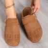 New Large-sized Flat-bottomed Casual Half-slipper Women's Shoes with Toe Caps and Wedge Heels Beach Slippers