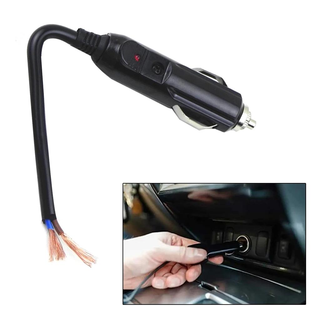 Car Interior Cigarette Lighter Plug Universal 12V/24V Male LED Socket Plug Connector Adapter Car Cigarette Lighter Accessories