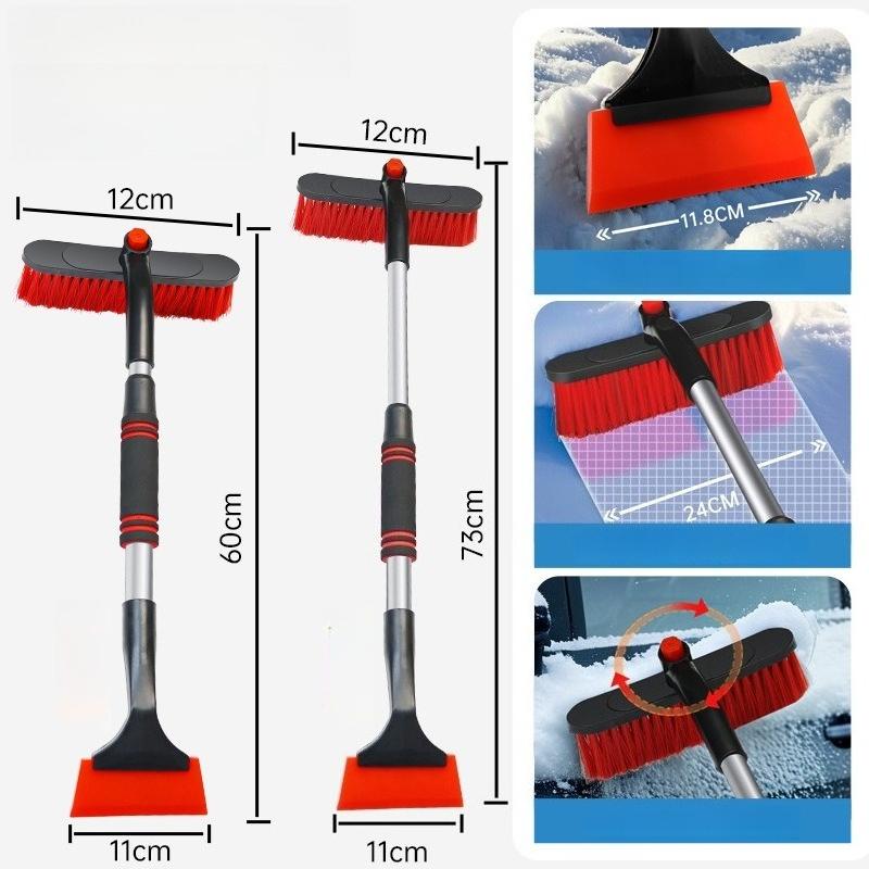 1 Pezzo Strumento Multifunzionale Retrattile in Silicone e Lega di Alluminio per la Rimozione della Neve dall'Auto, Dispositivo Dedicato per Sghiacciamento e Scioglimento della Neve dal Vetro