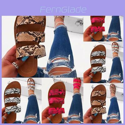 Stylish Women's Snakeskin Slippers Casual Flats Sandals Perfect For Summer Days