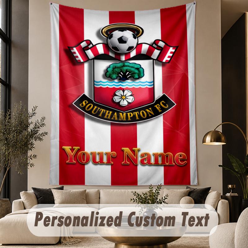 Custom Text Tapestry Southampton FC Print Wall Tapestry Indoor Living Room Wall Decor