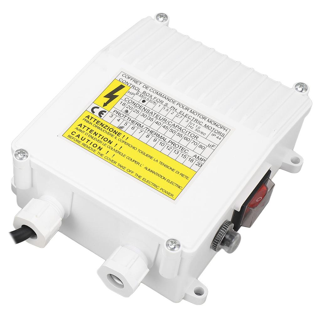 Cutie de Control Pompă de Puț 370W Pompă Submersibilă Controler Extern cu Comutator cu Protecție Termică pentru Uz Casnic Industrial