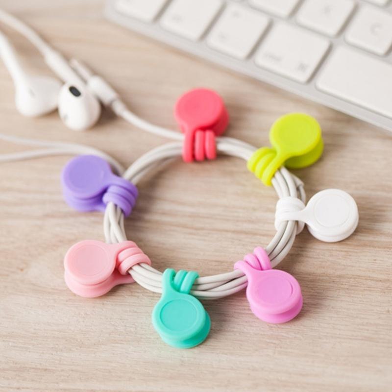 10pcs Minimalists Silicone Cord Organizers Magnetic Clip For Tidy Desk Management Suitable For Various Cable Earbuds