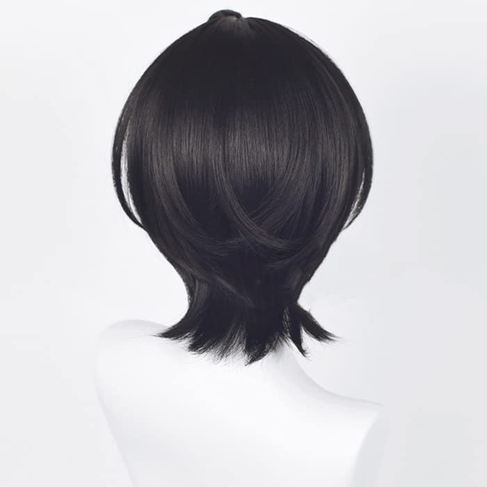 Cosplay Wig with Net, Sakuma Rintsuki, Heat-Resistant, Black