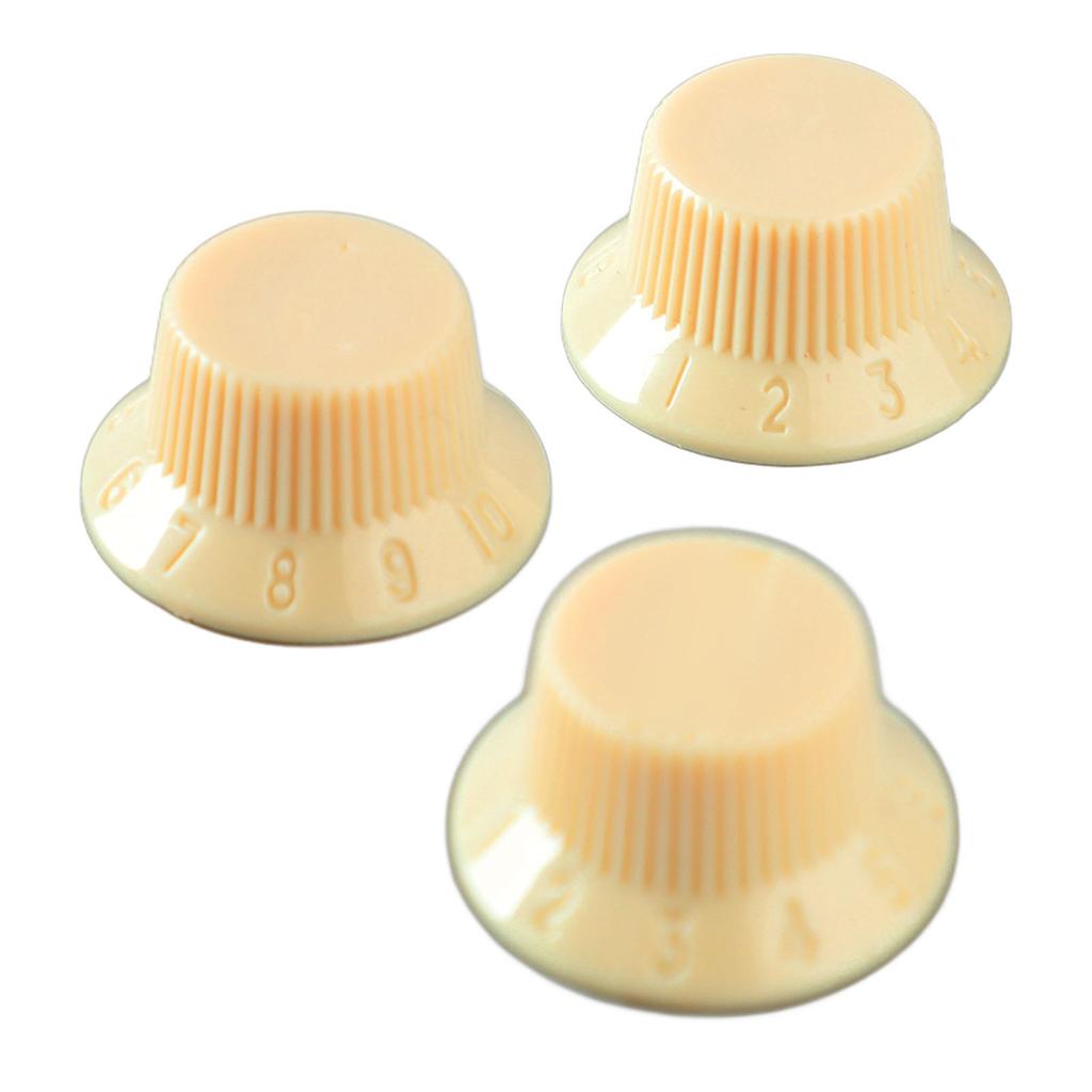 3 Stück Gitarren-Reglerknopf 1 Lautstärke 2 Ton passend Top Kunststoff Set Kit Instrument Zubehör Ersatz Gelb
