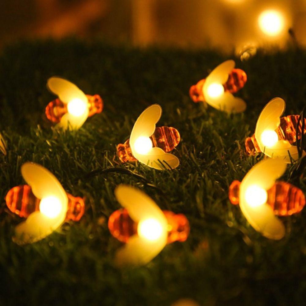 Honeybee Shaped Fairy String Lights Waterproof Garden Lamp LED Night Lights  Outdoor Courtyard