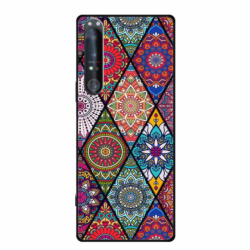 Embossed Color Painted Soft Case with Textured Design for Sony 1 IV Phone
