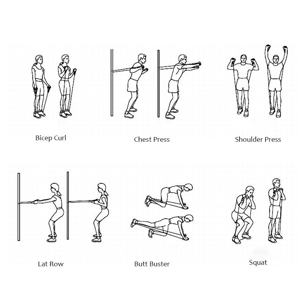 Resistant Band Set, 10pcs Anti Snap Exercise Tubes and Latex Bands for Fitness Training