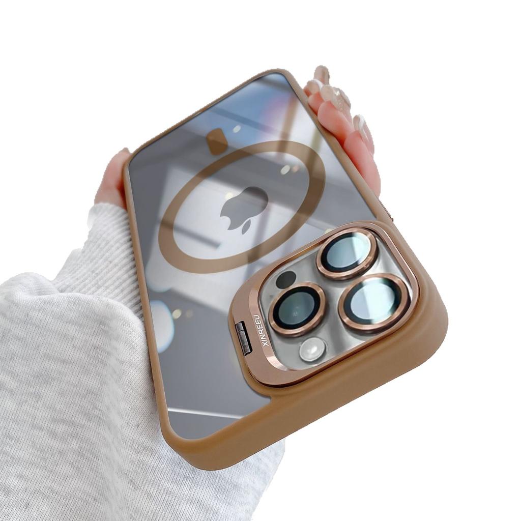 Apple iphone11promax acrylic mobile phone case 11/11/11 with bracket magnetic attraction male and female transparent case