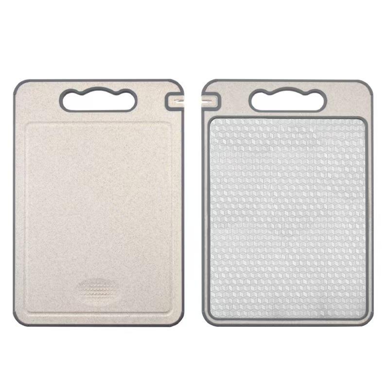 Diamond Pattern Double-Sided Kitchen Cutting Board with Stainless Steel Surface