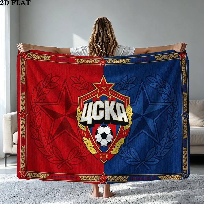 CSKA Moscow Print Flannel Blanket High Quality Warm Comfortable Cover for All Seasons Perfect for Gifts Home Decor