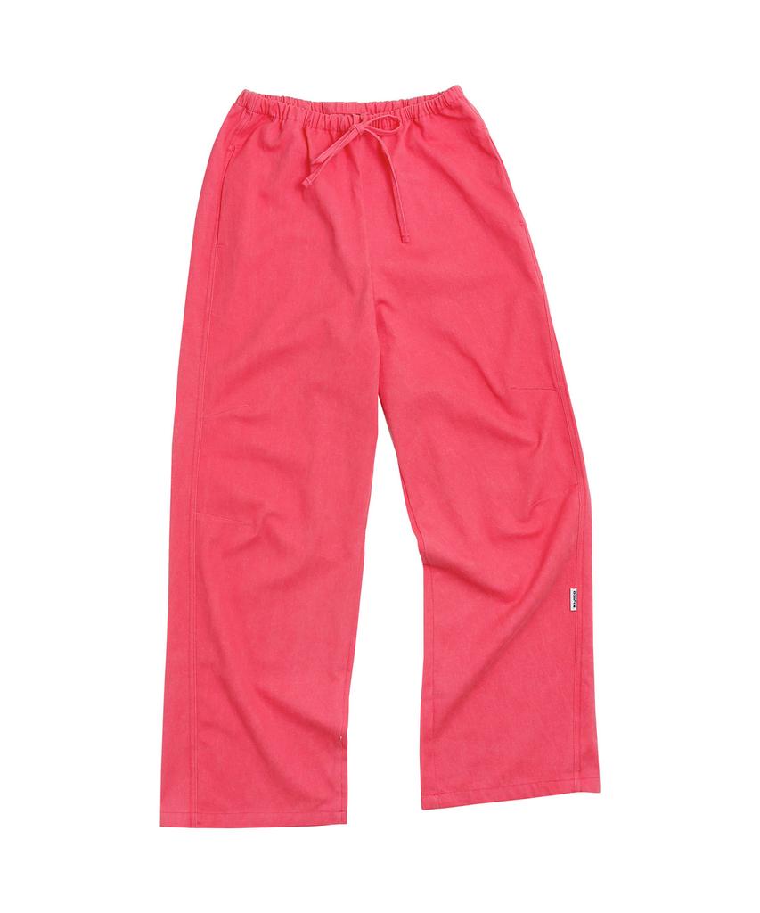 KIJIKO Ke613. Move Pigment Wide Pants Red