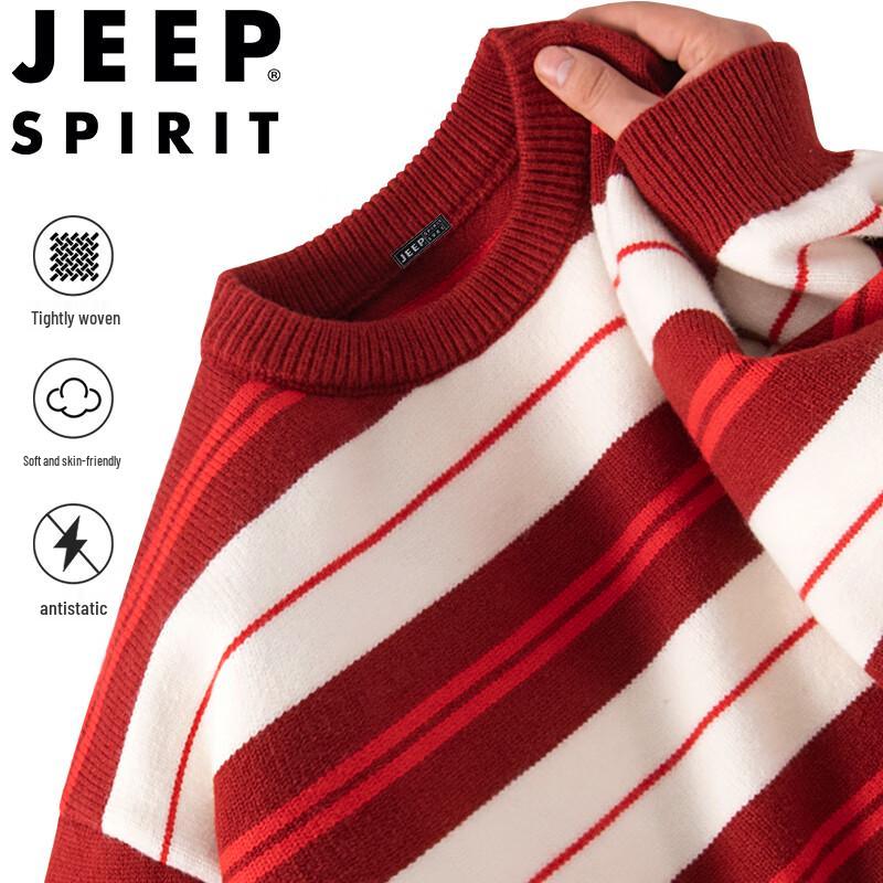 

JEEP SPIRIT Men s Striped Knit Pullover Sweater 2XL