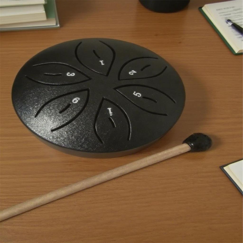 3-inch Mini Sky Spirit Drum (6-note Scale) Portable Children's Musical Instrument Toy, Handcrafted by Artisans (Black)