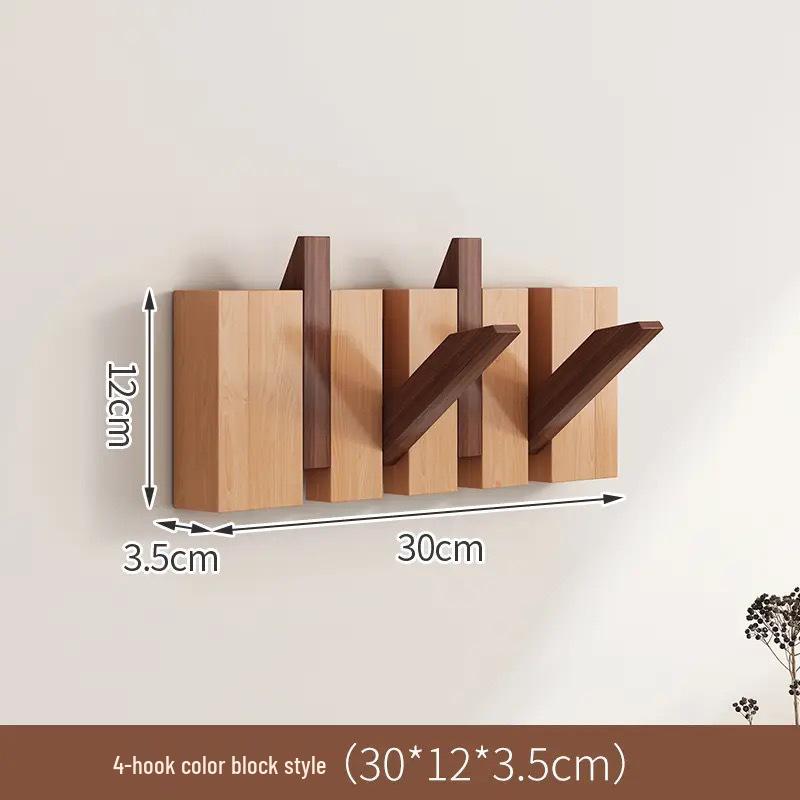 Solid Wood Wall-Mounted Piano Coat Rack with Entryway and Bedroom Hooks