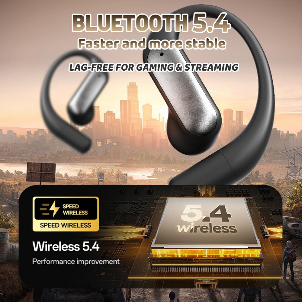M127 AI Translation Clip-On Bluetooth 5.4 Wireless Earbuds, Open Ear Earphones with Real-Time Translation for 144 Languages
