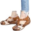 Summer New Large Size Retro Round Head Wedge Heel Women's Shoes Cross Buckle Women's Sandals