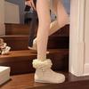 Retro Round Toe Versatile Snow Boots Women's Winter New Fleece Warm Non-slip Fluffy Short-thigh Cotton Shoes