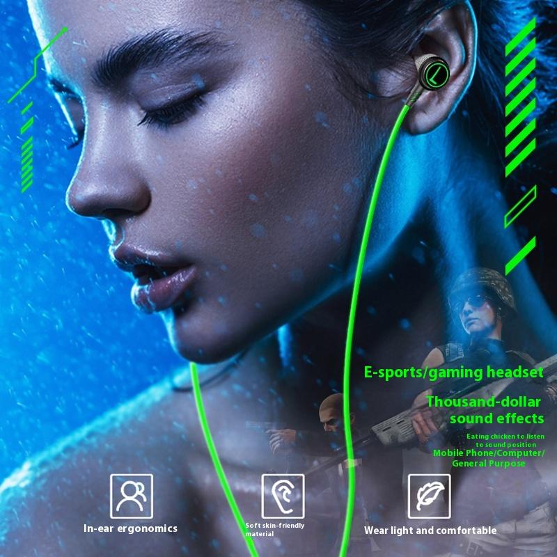 New E-sports Game Wired Earphones K Song Mobile Phone High Sound Quality In-ear Earplugs Wired Earphones