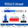 Cobalt Blue Nano-Coated Stainless Steel Spiral Tap Drill Bit Set M2-M8