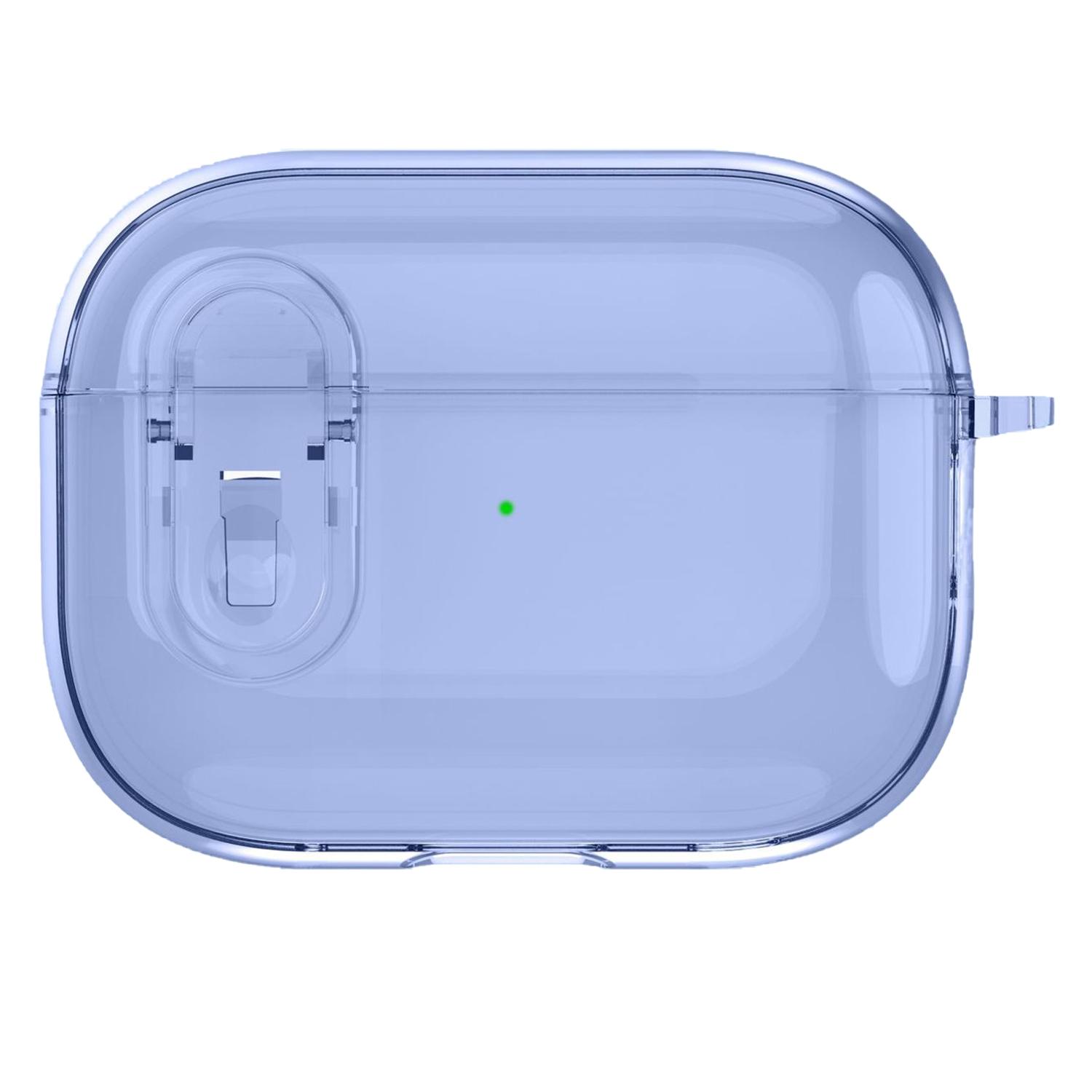 

For AirPods 4 Earphone Case Buckle Design Anti-Drop TPU Earbud Cover with Carabiner E