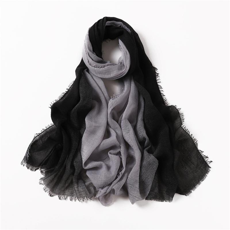 Gradient Hijabs Scarf Solid Headscarf Wraps Big Size Plain Long Shawls Muslim Women Hijab Islamic Turban Headbands
