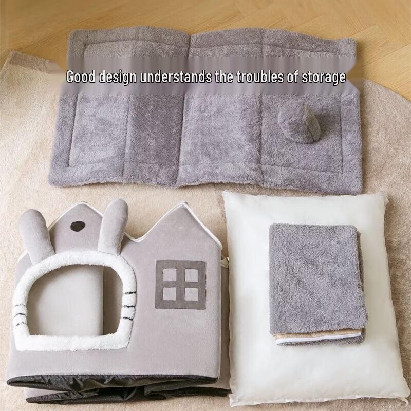 Yunxiaoshi Double-Top Pet House for Cats & Small Dogs