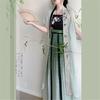Chinese Song Dynasty Style Hanfu For Women Short-sleeved Waist-length Pleated Skirt Daily Commuting Suit