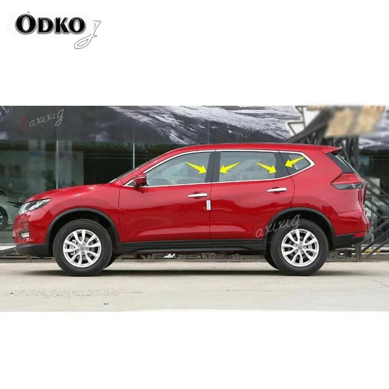 8pcs Center BC Column Stickers Car Window Pillar Posts Cover Trim For Nissan X-Trail Rogue 2014 2015 2016 2017 2018