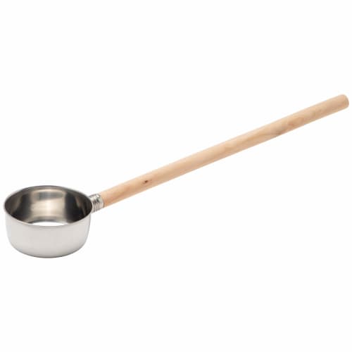 

Endo Shoji Commercial Water Ladle (with Measuring Scale), 13cm, 18-8 Stainless Steel and Natural Wood, Made in Japan, AMZ01013
