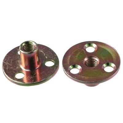 4 Pcs with Screws Mounting Plates Flat Iron T-Nuts Mounting Plates  for Furniture Leg, Sofa, Cabinet