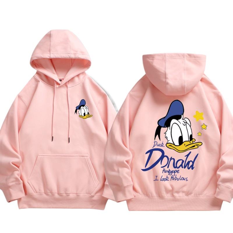 

2025 Американский стиль милый Дональд Дак и Дейзи Дак Мультфильм периферия толстовки для девочек весна и осень родитель ребенок пуловер 150 розовый