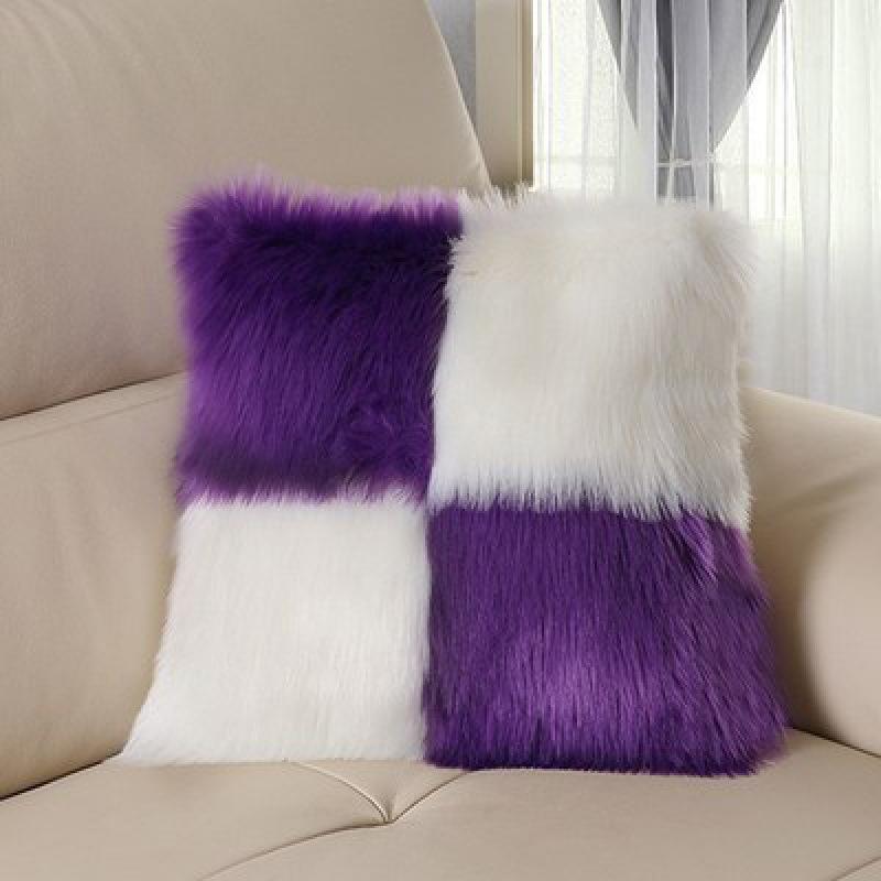 Nordic Minimalist Faux Wool Plush Throw Pillow Cover