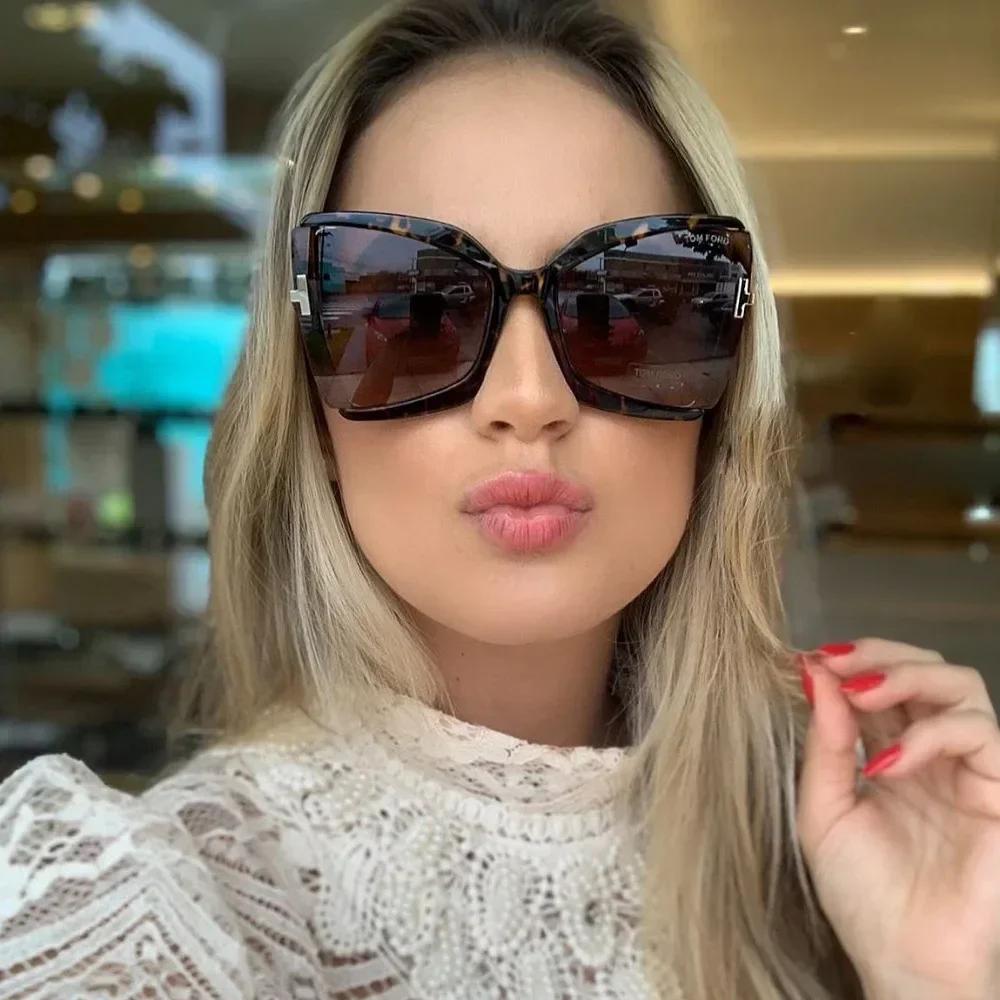 Fashion Cat Eye Sunglasses Women  Luxury Brand Channel Vintage Cateye Sun Glasses For Ladies Butterfly Semi-Rimless Sunglass