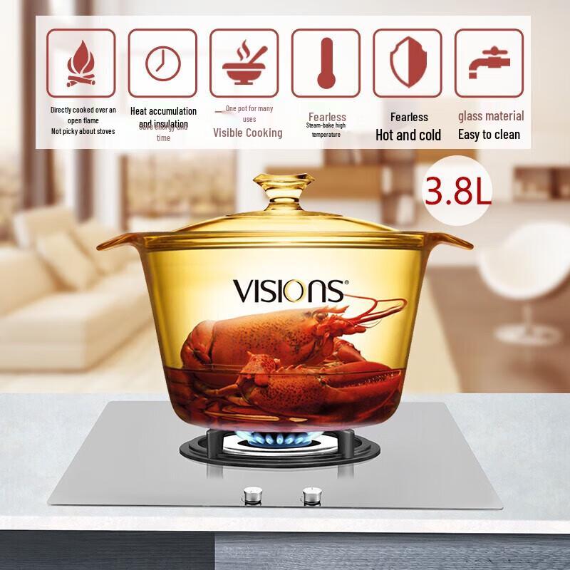 Corning VISIONS Crystal Clear Glass Soup Pot