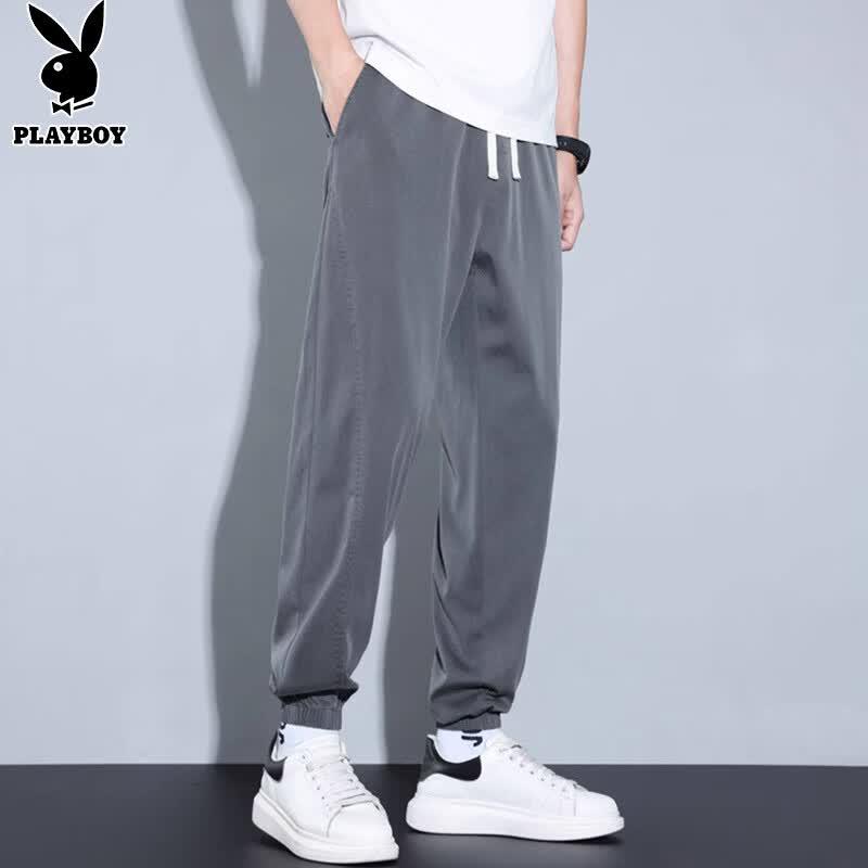 PLAYBOY Men's Loose Fit Ice Silk Tapered Jeans