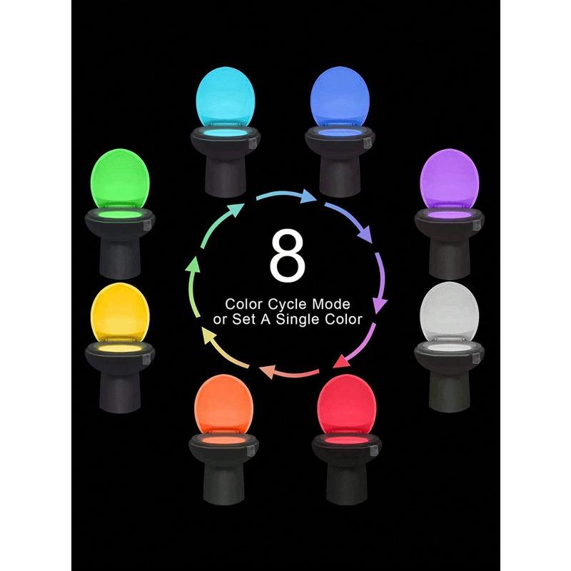 1pc 16-Color Led Toilet Seat Light With Motion Sensor For Bathroom Bathroom Decor Fall Decor