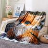 Fox Print Flannel Blanket, High quality Comfortable for All Seasons, Home Decor, Warmth and Comfort, Perfect for Christmas Gifts