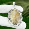Oval Fossil Coral Gemstone 925 Silver Birthday Sister Bezel Root Chakra Pendant