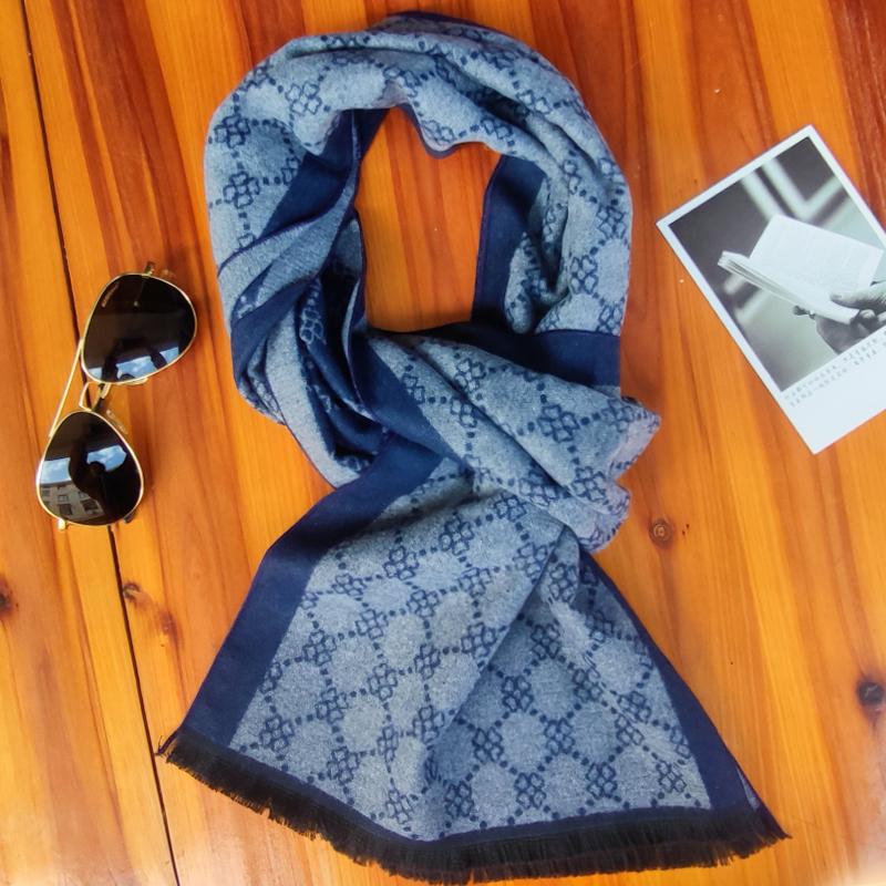 

Роскошный кашемировый шарф для мужчин Мягкий Теплый Зимний Пашмина Джентльменские Шарфы Мужские Буфанды Омбре Деловые Длинные Накидки 180X35cm