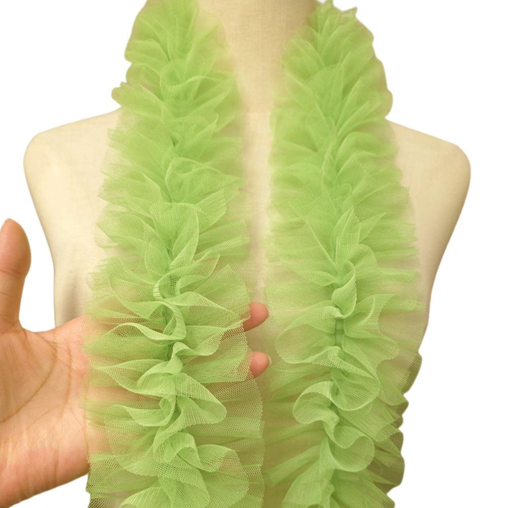 

9cm Wide Double-Layer Mesh Colorful Woolen Strips Pleated Skirt Fabric Ruffle Trim Thick Lace Accessories Baby Doll Clothes 9cm