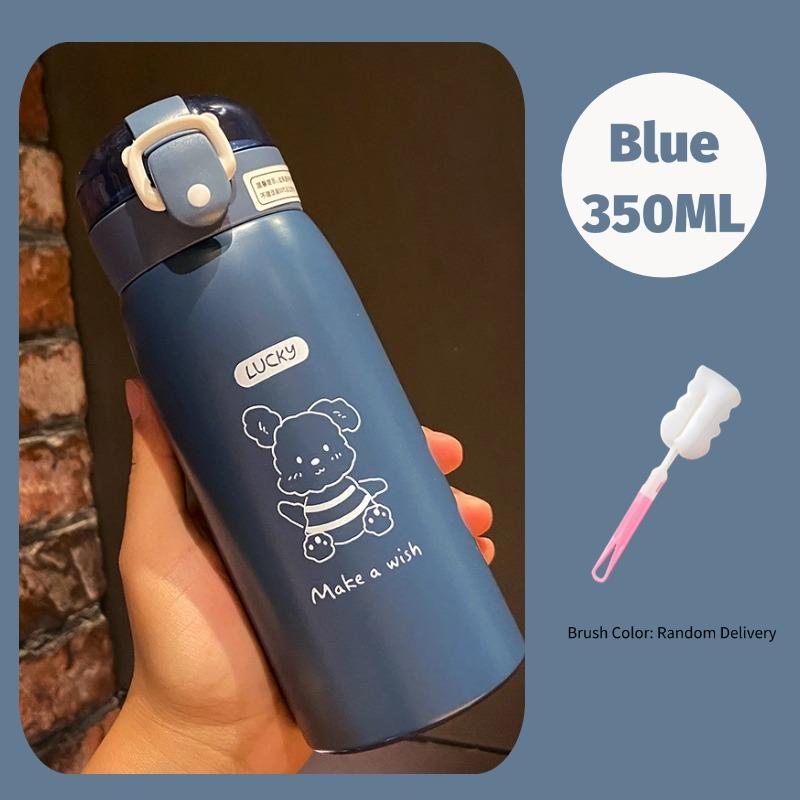 350ml Kids Thermo Bottle Cute Children's Thermal Water Bottle Stainless Steel Straw Thermos Mug Cartoon Leak-Proof Vacuum Flask