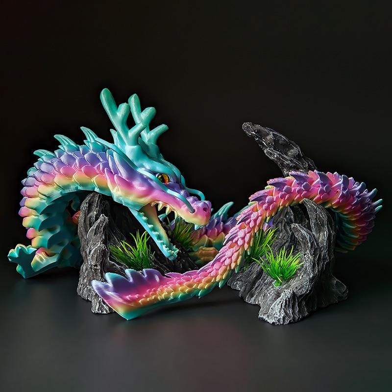 3D Printed Movable Chinese Dragon Toy Ornament - Large, Creative, Hot Seller