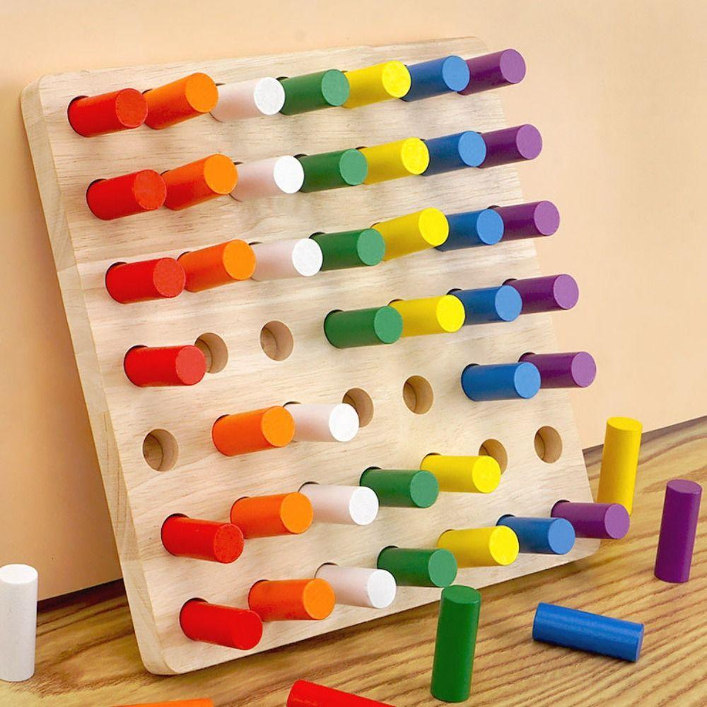 Montessori Color Matching Board Game Plugboard Early Education Intelligence Toy  Boys Girls